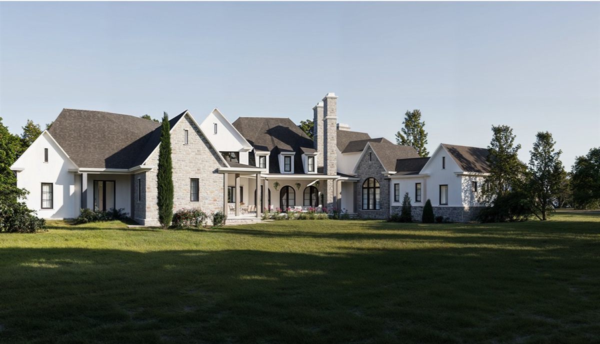 Rear lawn and covered porch