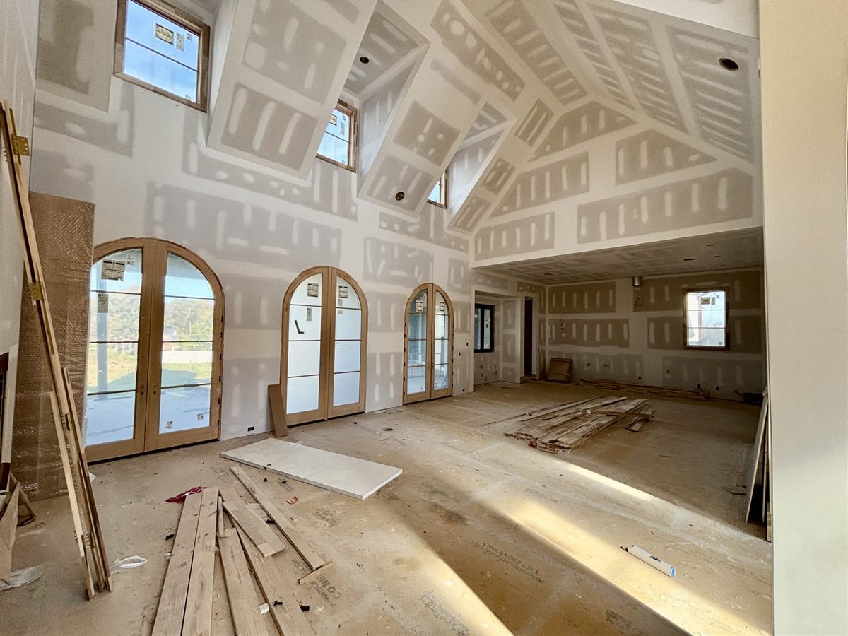 Double height windows during drywall