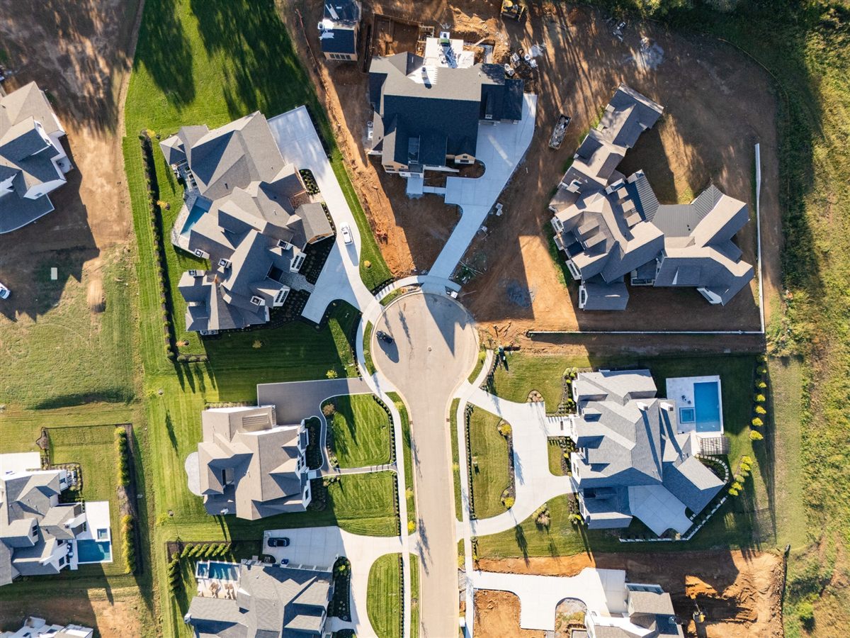 Aerial of the street during construction